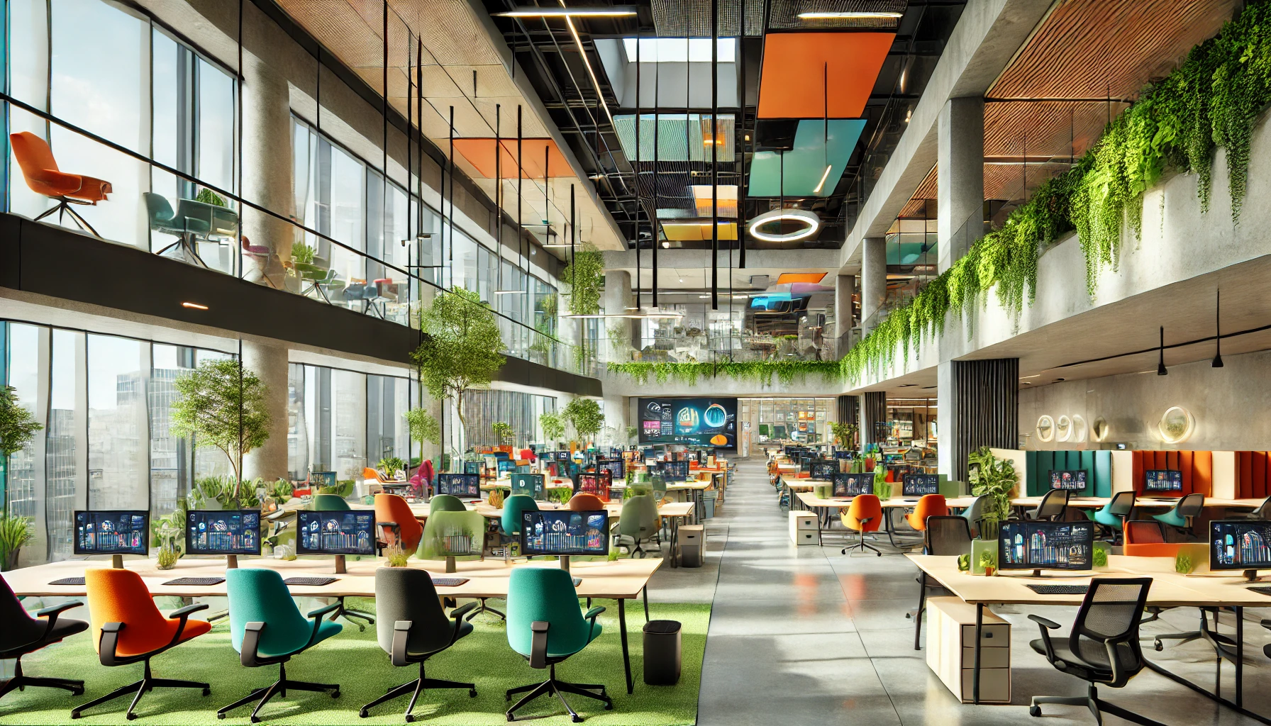 Open and functional layout in a modern commercial space.