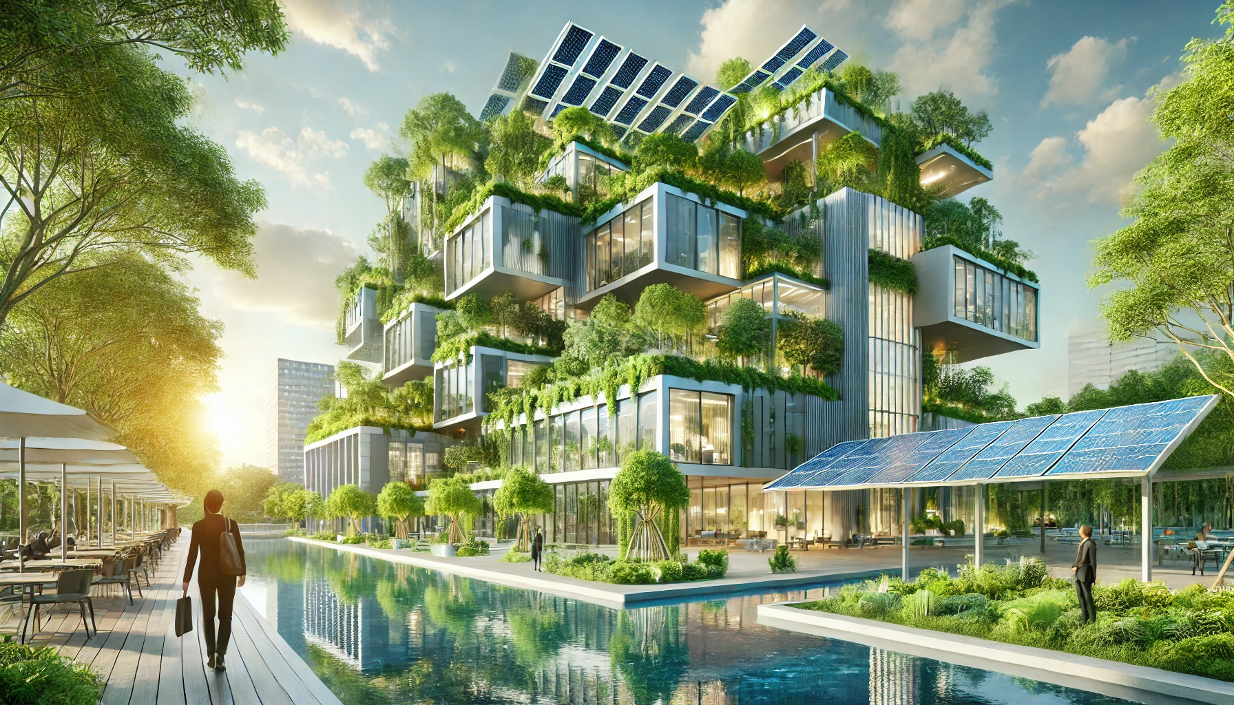 Eco-friendly materials used in sustainable architecture.